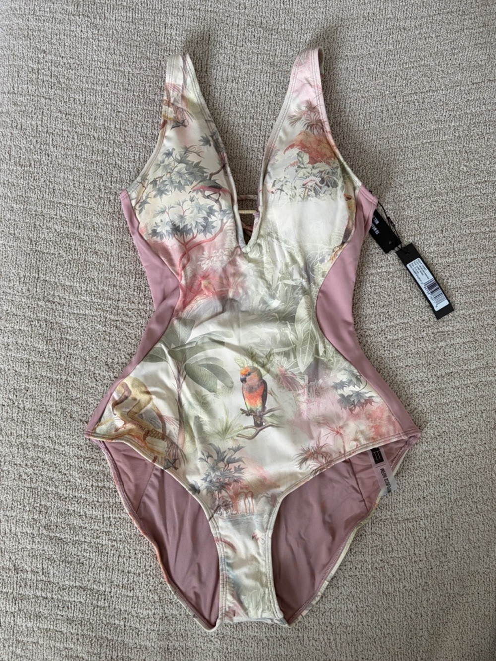 TA3 Plungey Triangle OnePiece Swimsuit Shapeware tropical medium extra long tall